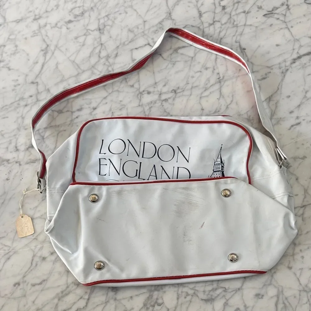 Vintage White London England Shoulder Bag